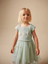 Sage Green Floral Crochet & Tulle Party Dress (3mths-10yrs) - Sage Green Floral Crochet & Tulle Party / 12-18 Months (80-86cm)