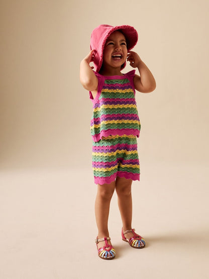 Bright Stripe Knitted Top And Shorts Set (3mths-7yrs)