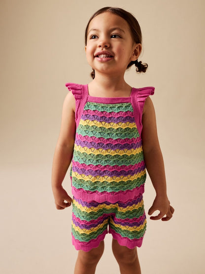 Bright Stripe Knitted Top And Shorts Set (3mths-7yrs)