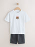White Tiger Short Sleeve T-Shirt and Shorts Set (3mths-7yrs) - Size 3-6 Months (62-68cm) - White Tiger