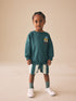 Dark Green Crew Neck Sweatshirt and Shorts Set (3mths-7yrs) (3mths-7yrs) - Dark Green / 12-18 Months (80-86cm)