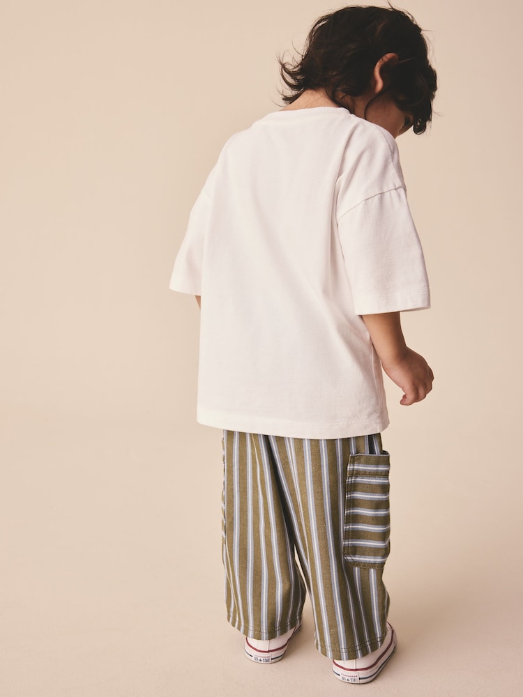 Khaki/Blue Stripe