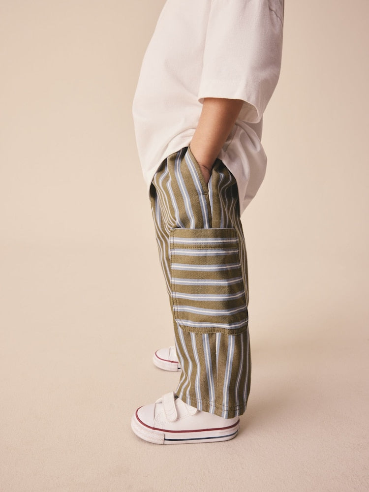 Khaki/Blue Stripe
