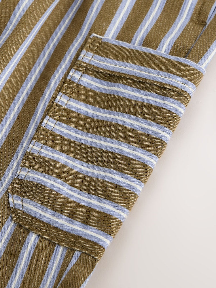 Khaki/Blue Stripe