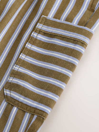 Khaki/Blue Stripe