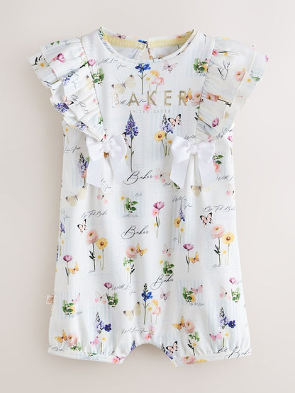 Baker by Ted Baker 3 Pack Frill Sleeve Rompers