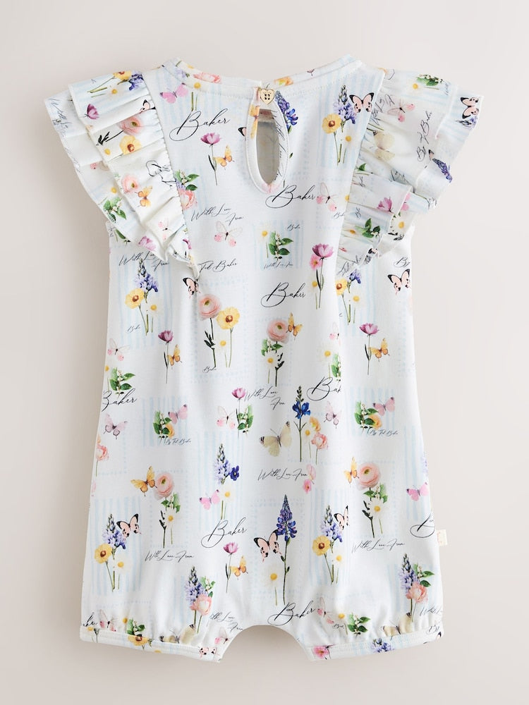 Baker by Ted Baker 3 Pack Frill Sleeve Rompers