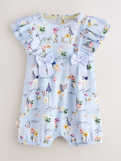 Baker by Ted Baker 3 Pack Frill Sleeve Rompers