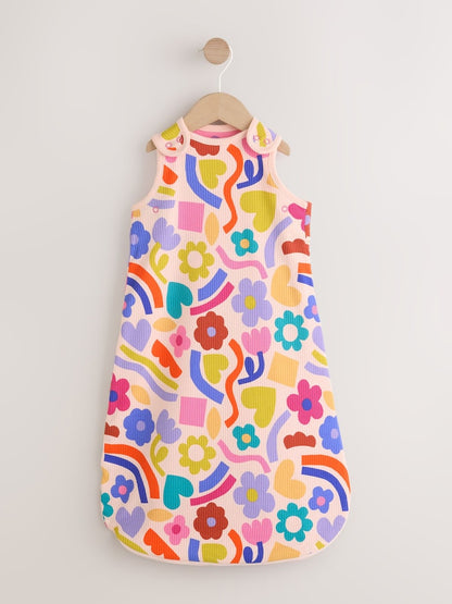 Pink/Purple Floral 1 Tog Sleeveless Baby Sleep Bag