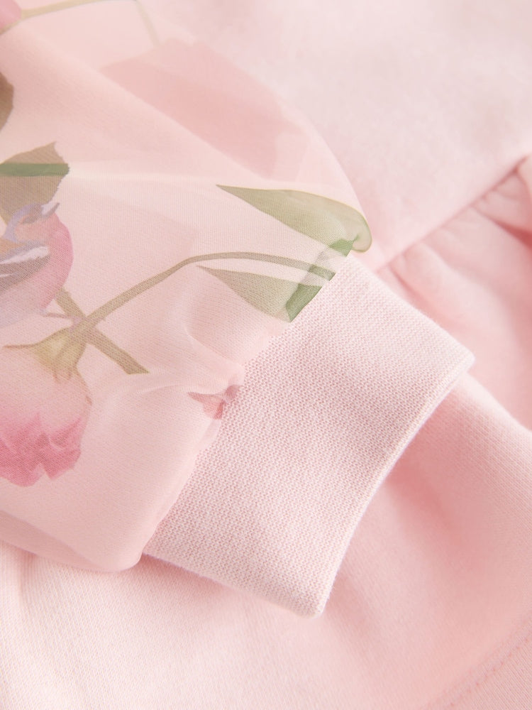 Baker by Ted Baker Pink Organza Floral Sleeve Rompersuit