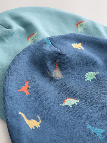 Dino Jersey Beanies 2 Pack (1-16yrs)