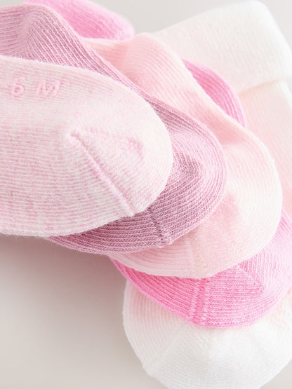 Pink Baby Socks 5 Pack - Size 50cm (First Size)