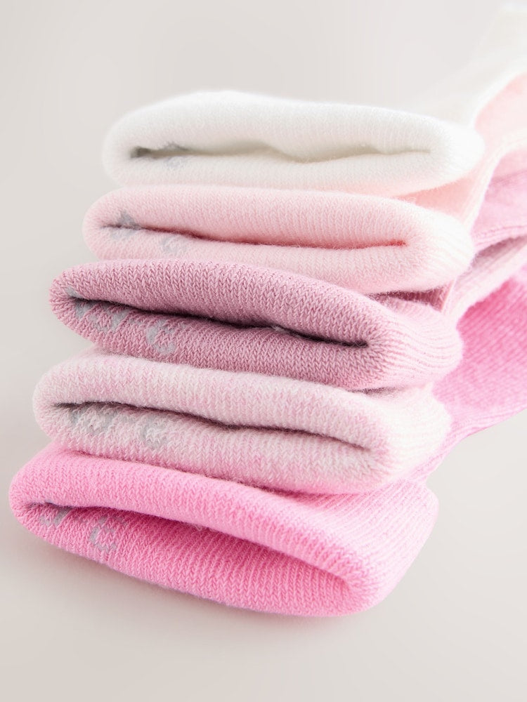 Pink Baby Socks 5 Pack - Size 50cm (First Size)