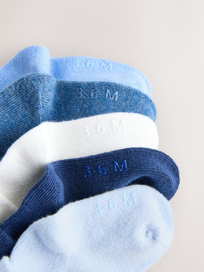 Blue Baby Roll Top Socks 7 Pack (0mths-2yrs) - Size 50cm (First Size)