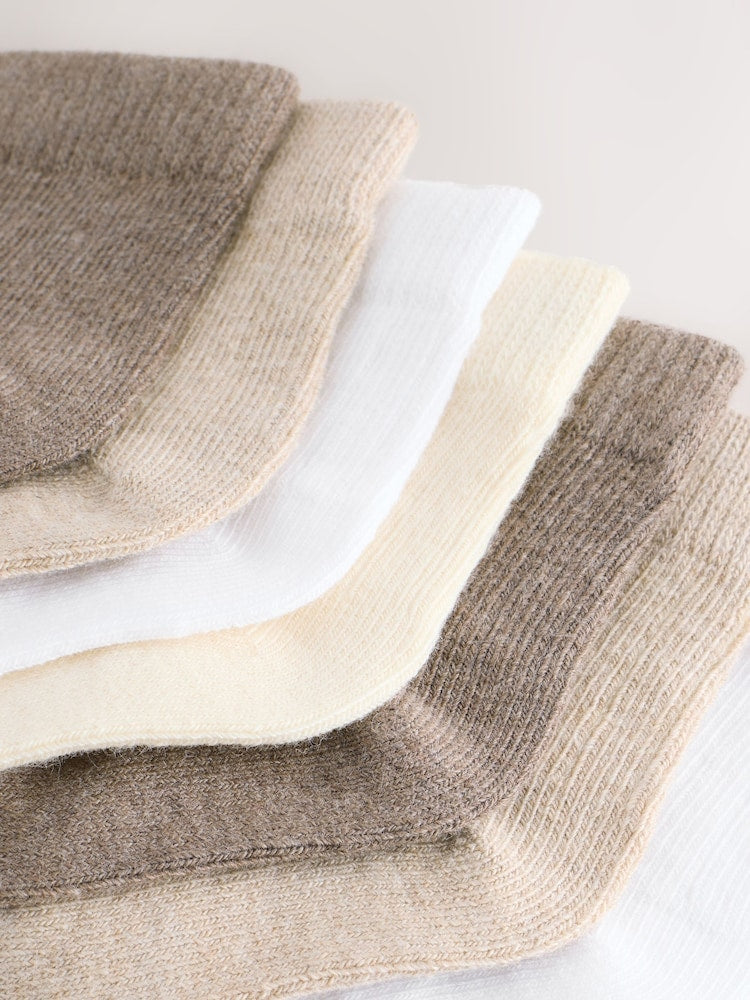 Neutral Baby Socks 7 Pack (0mths-2yrs) - Size 50cm (First Size)
