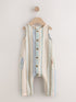 Blue Stripe Woven Baby Romper (0mths-2yrs) - Blue Stripe / 12-18 Months (80-86cm)