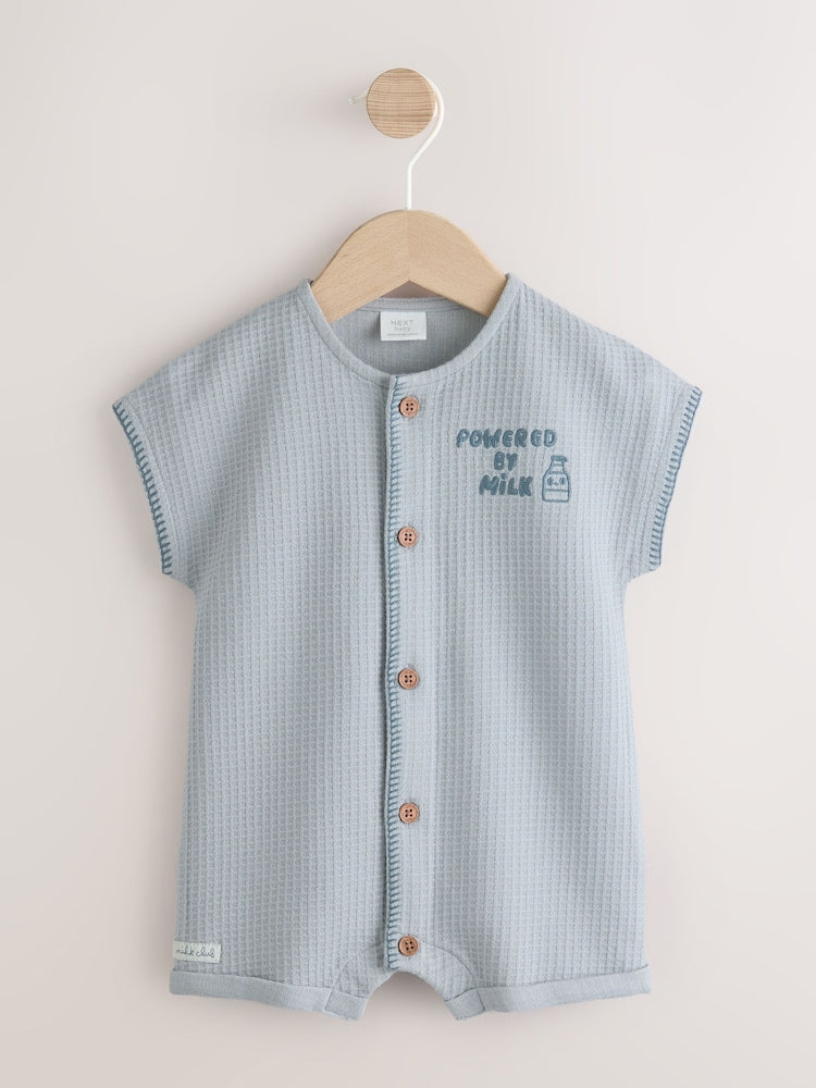 Blue Milk Club Jersey Waffle Baby Romper (0mths-3yrs) - Blue Milk Club / 12-18 Months (80-86cm)