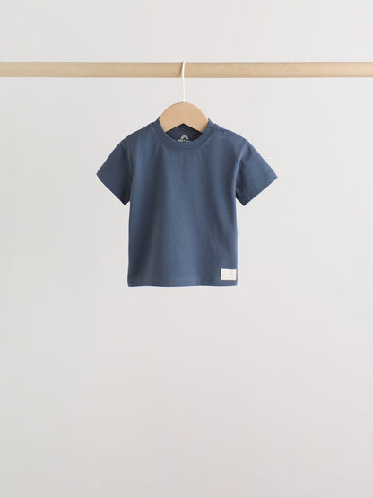 Mineral Blue/ Neutral/ Orange Short Sleeve Baby T-Shirts 4 Pack (0mths-2yrs)