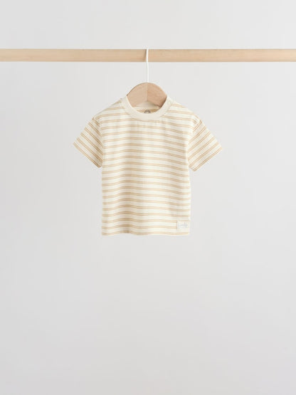 Mineral Blue/ Neutral/ Orange Short Sleeve Baby T-Shirts 4 Pack (0mths-2yrs)