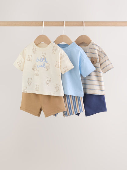 Blue Bears Tops and Shorts Baby Set 6 Piece (0mths-3yrs) - Blue Bears / 12-18 Months (80-86cm)