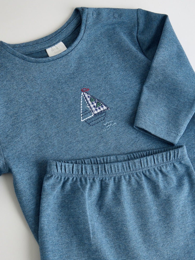 Blue Nautical Baby Top &amp; Leggings 6 Piece Set (0mths-3yrs)