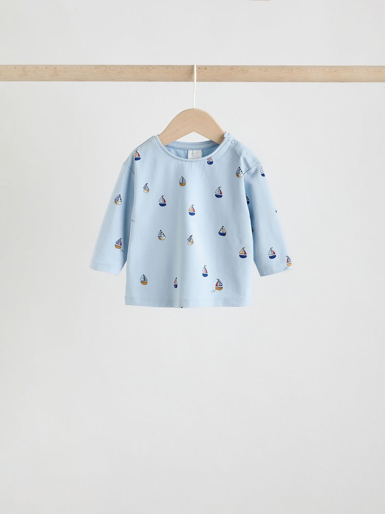 Blue Nautical Baby Top &amp; Leggings 6 Piece Set (0mths-3yrs)