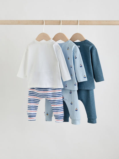 Blue Nautical Baby Top &amp; Leggings 6 Piece Set (0mths-3yrs)