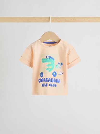 Orange Crocodile Print Top and Shorts Baby Set (0mths-2yrs)