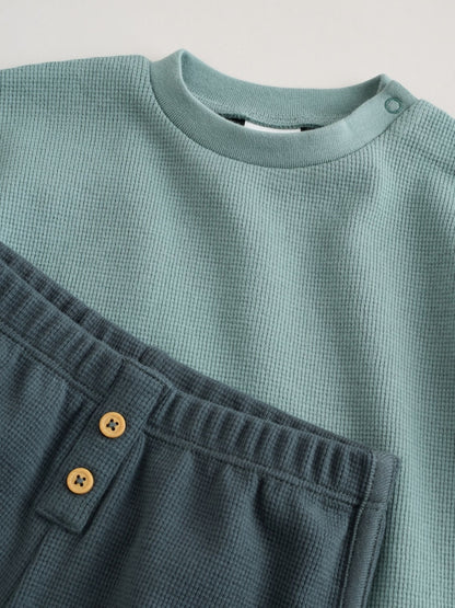 Green Long Sleeve Top and Shorts Baby Set (0mths-2yrs)
