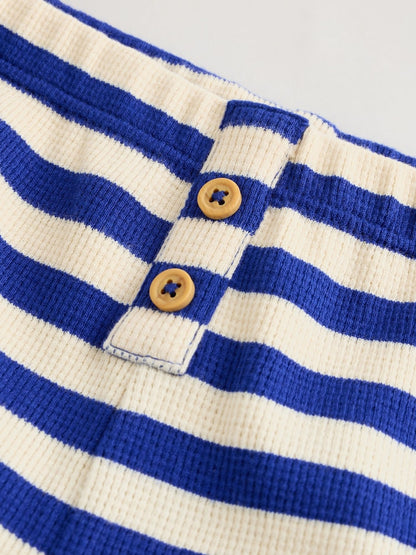 Blue Stripe Long Sleeve Top and Shorts Baby Set (0mths-2yrs)