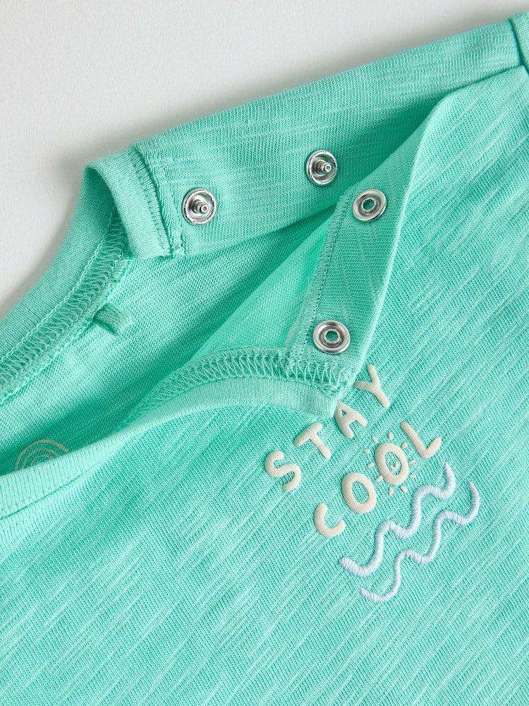 Green/Blue Stripe Top and Trousers Baby Set (0mths-2yrs)