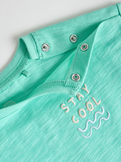 Green/Blue Stripe Top and Trousers Baby Set (0mths-2yrs)