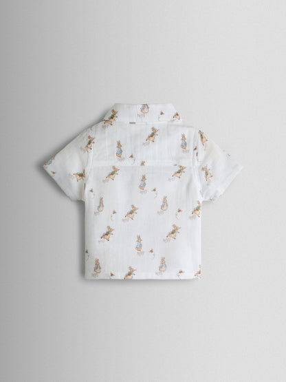 JoJo Maman Bébé Navy Peter Rabbit™ 2-Piece Shirt &amp; Shorts Set - Size Up To 3 Months (50 - 62cm)