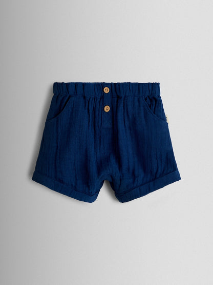 JoJo Maman Bébé Navy Peter Rabbit™ 2-Piece Shirt &amp; Shorts Set - Size Up To 3 Months (50 - 62cm)
