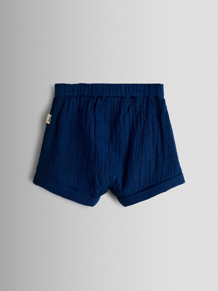 JoJo Maman Bébé Navy Peter Rabbit™ 2-Piece Shirt &amp; Shorts Set - Size Up To 3 Months (50 - 62cm)