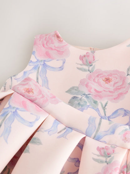 Pink Floral Scuba Top and Skirt Set (3mths-7yrs)