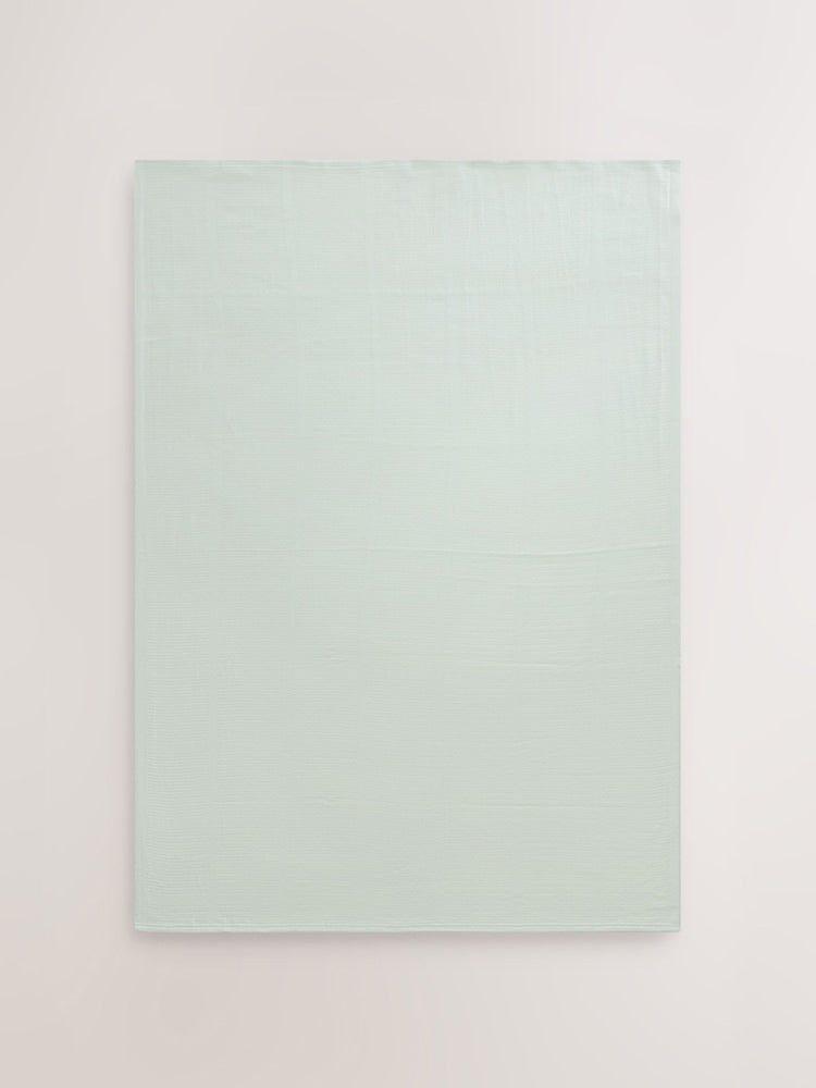 2 Pack Sage Green Cotton Baby Cellular Blankets