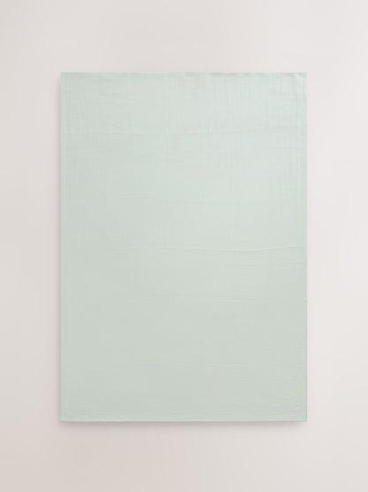 2 Pack Sage Green Cotton Baby Cellular Blankets