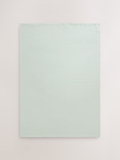 2 Pack Sage Green Cotton Baby Cellular Blankets - Size 75x95