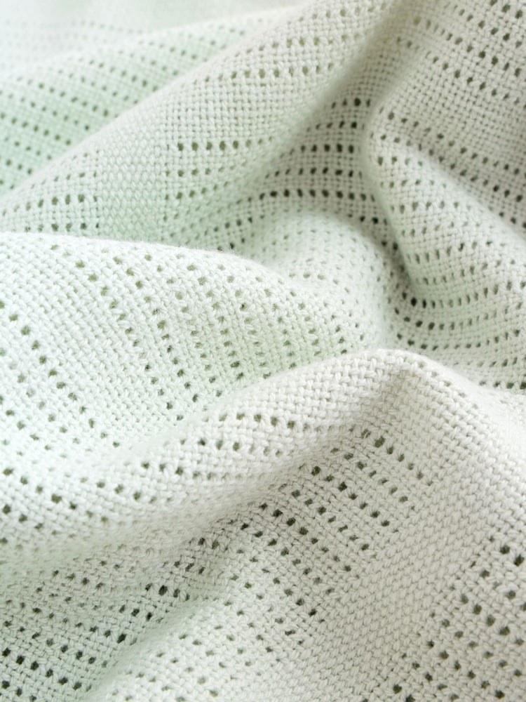 2 Pack Sage Green Cotton Baby Cellular Blankets