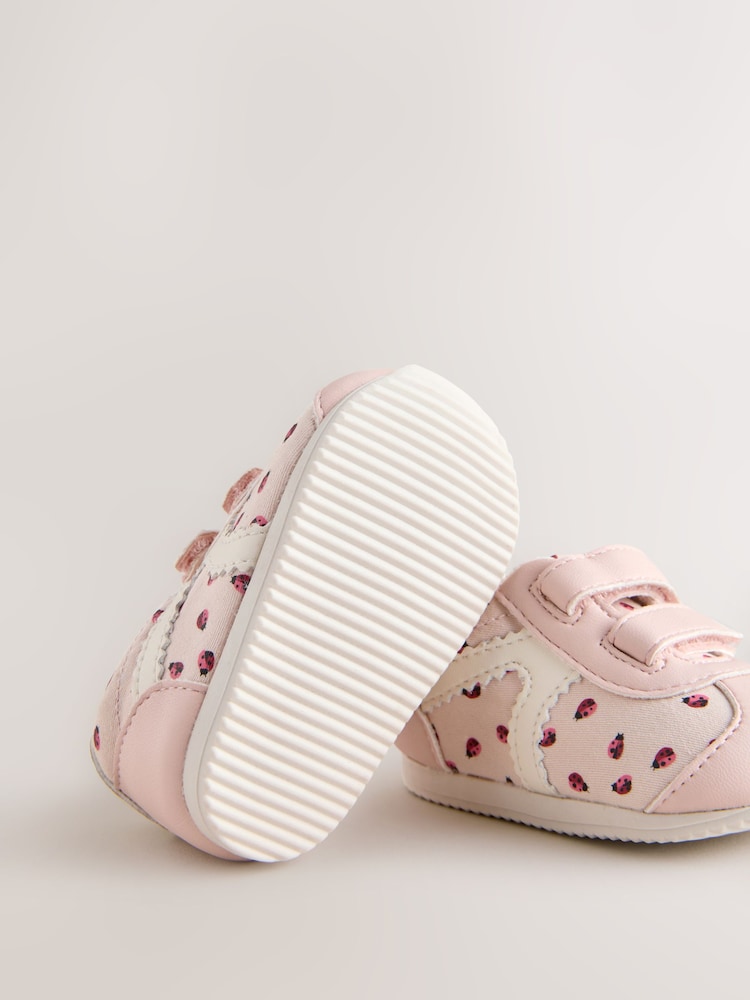 Pink Ladybird Baby Touch Fastening Trainers (0-24mths) - Size Up To 3 Months (50 - 62cm)