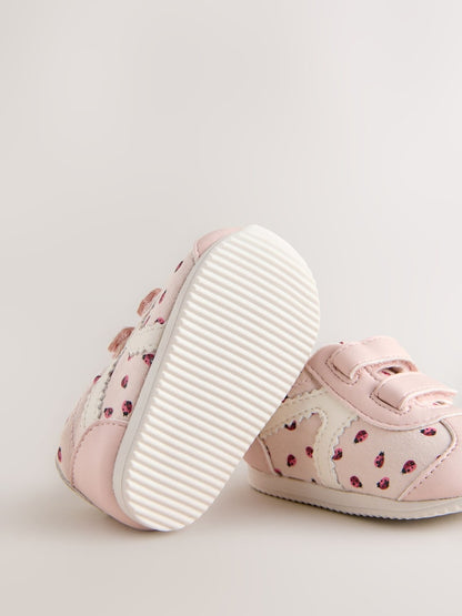 Pink Ladybird Baby Touch Fastening Trainers (0-24mths) - Size Up To 3 Months (50 - 62cm)