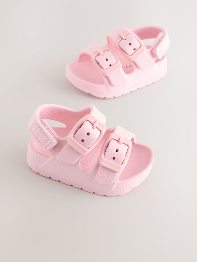 Pink Baby Double Buckle EVA Sandals (0-24mths) - Up To 3 Months (50 - 62cm)