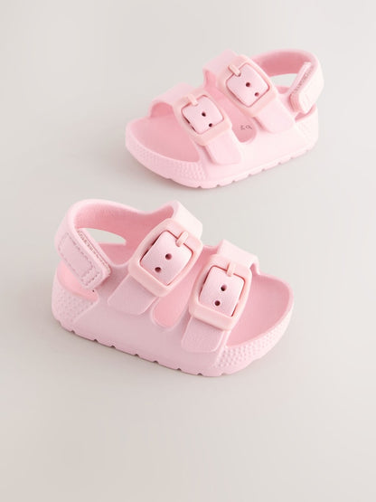 Pink Baby Double Buckle EVA Sandals (0-24mths) - Up To 3 Months (50 - 62cm)