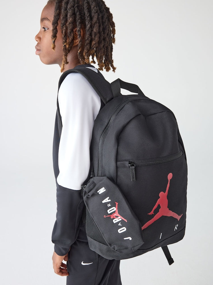 Jordan Black Jan Air School Backpack and Pencil Case - Size One