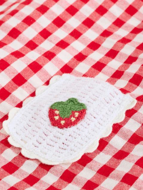 Red Gingham Printed Baby Dungarees and Bodysuits Set 2 Piece (0mths-2yrs)