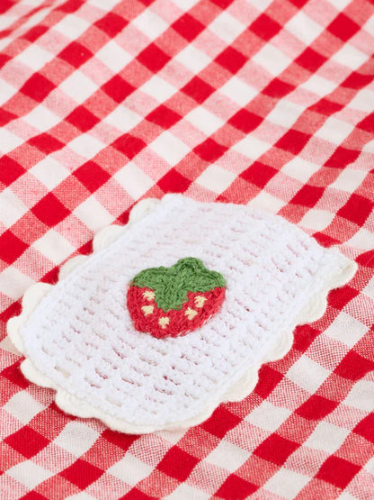 Red Gingham Printed Baby Dungarees and Bodysuits Set 2 Piece (0mths-2yrs)