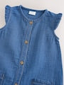 Denim Blue Baby Long Leg Romper (0mths-2yrs) - Size Up to 1 Month (56cm)