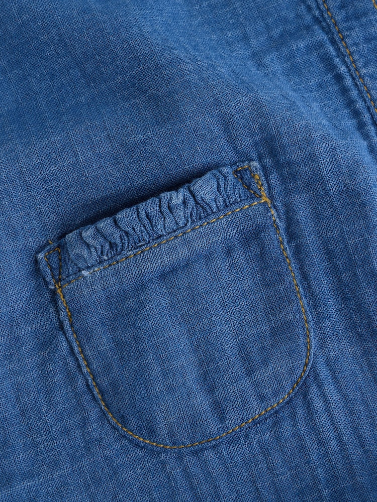 Denim Blue Baby Long Leg Romper (0mths-2yrs)