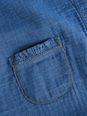 Denim Blue Baby Long Leg Romper (0mths-2yrs) - Size Up to 1 Month (56cm)